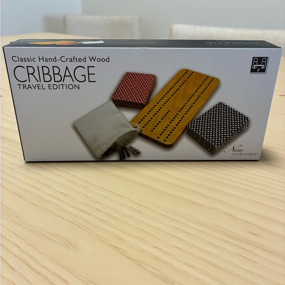NWT Classic Hand-Crafted Wood Cribbage Set by
